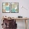 Stupell Industries Textured Layered Aqua Circles 2 pc Framed Floater Canvas Wall Art Set Design by Flora Kouta